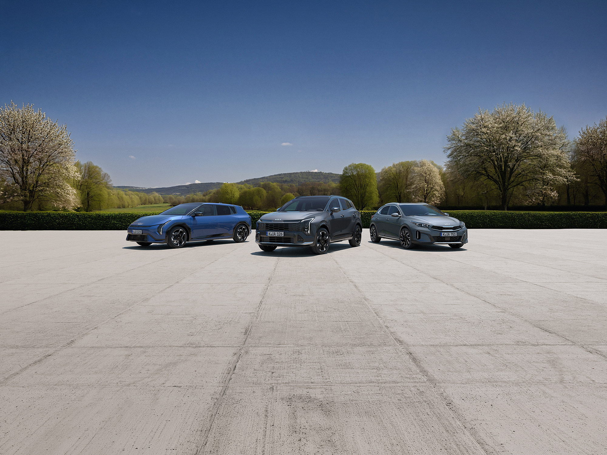 Kia Spring Range mit dem Kia Sportage, Kia EV4 und dem Kia XCeed